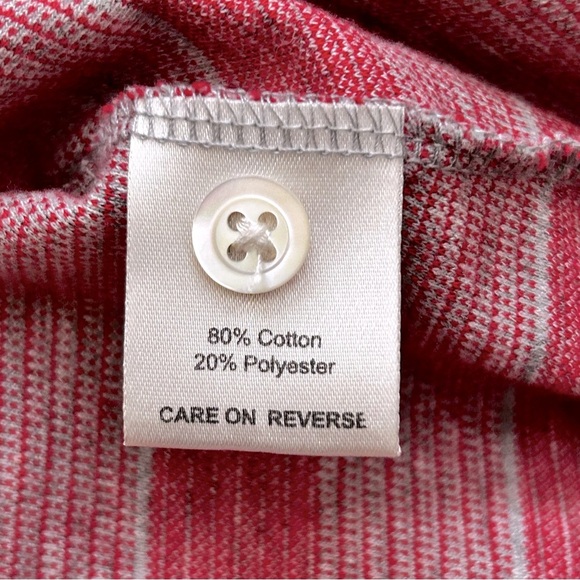 Billy Reid Striped Polo Shirt - Red and Gray - Picture 4 of 7